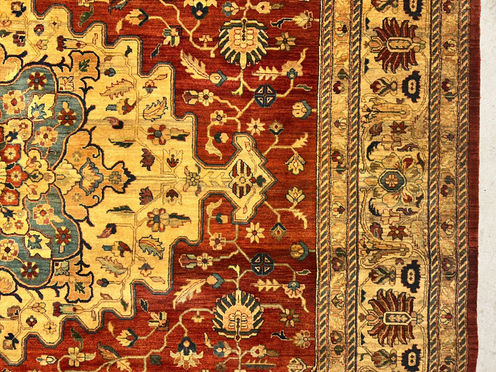 11'11"x15'5" Hand-Knotted 100% Wool Pile Herize Area Rug - Carpet