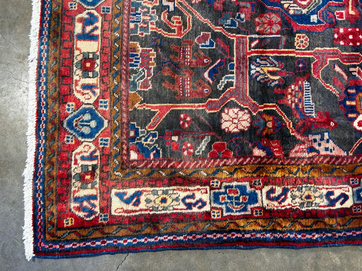 4'8" x 9'3" Hand-Knotted 100% Wool Pile Nahavande Area Rug - Carpet