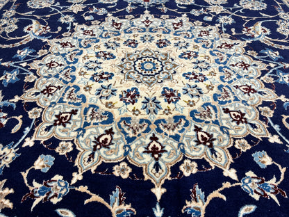 6'5"x10'1" Hand-Knotted Silk & Wool Blend Carpet - Naine Area Rug