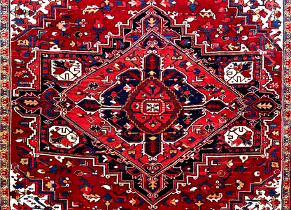 8'2" x 11'1'' Hand-Knotted 100% Wool Pile Herize Area Rug