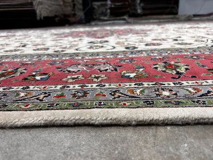 8'2"x11'5'' Very Fine Hand-Knotted Silk & Wool Tabrize Area Rug - Carpet