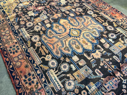 5'6" x 9'5" Hand-Knotted 100% Wool Pile Nahavande Area Rug - Carpet