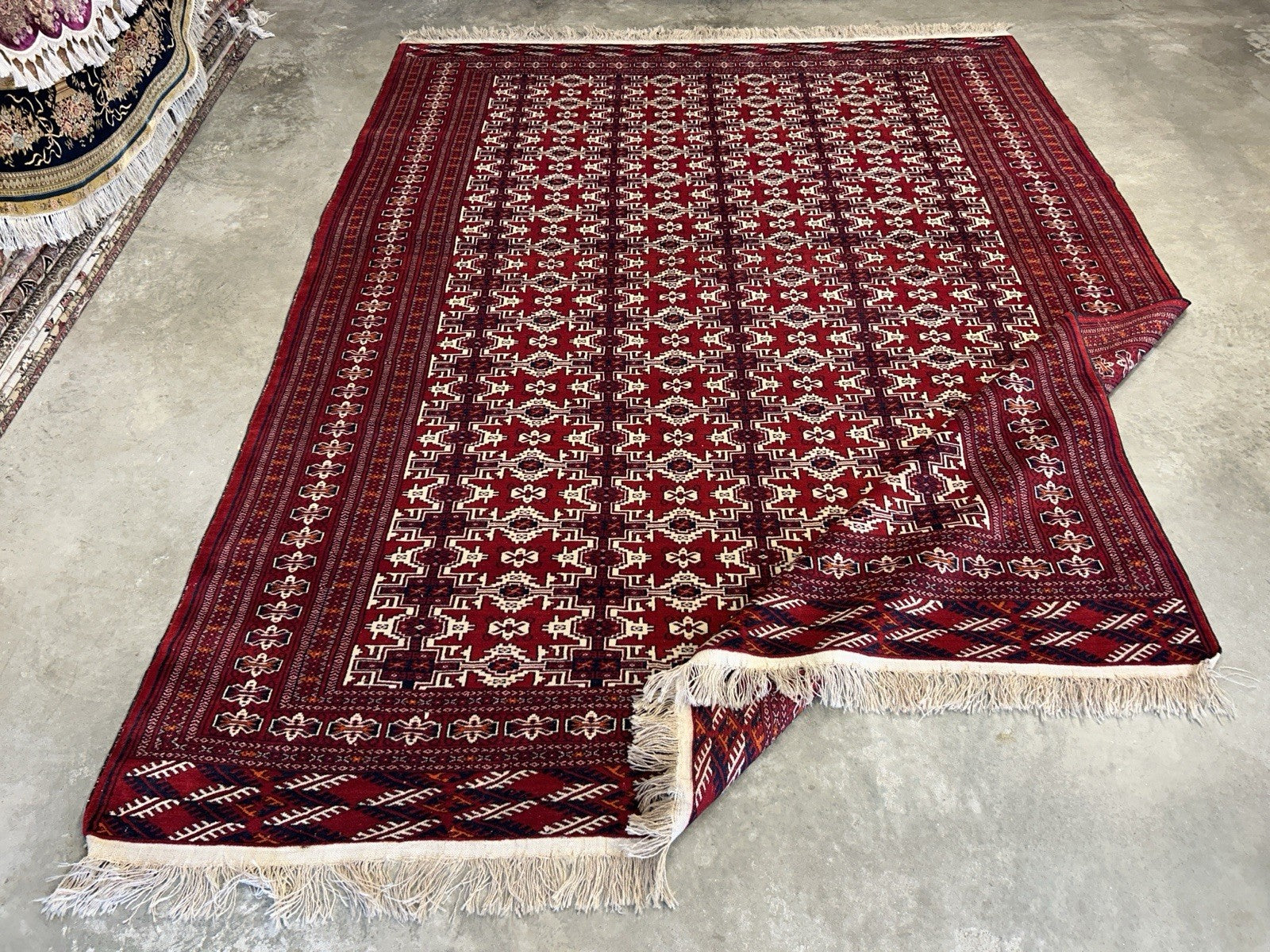7’7”x10’ Hand-Knotted 100% Wool Pile Bokhara Area Rug - Carpet