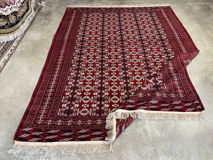 7’7”x10’ Hand-Knotted 100% Wool Pile Bokhara Area Rug - Carpet