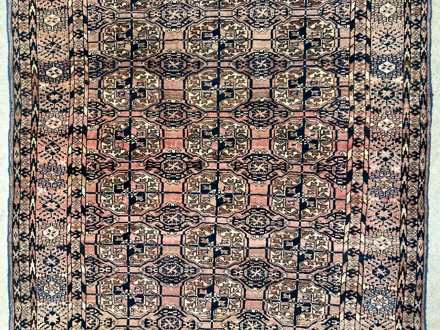 3'4"x5'3" Antique Hand-Knotted 100% Wool Pile Taky Bokhara Rug