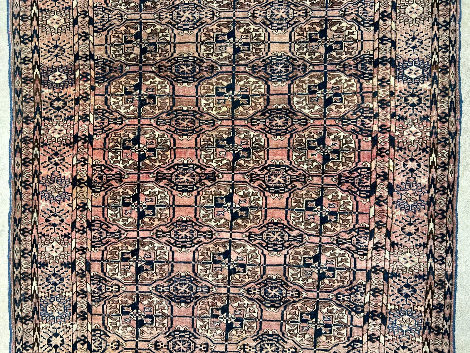 3'4"x5'3" Antique Hand-Knotted 100% Wool Pile Taky Bokhara Rug