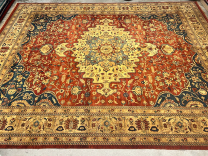 11'11"x15'5" Hand-Knotted 100% Wool Pile Herize Area Rug - Carpet