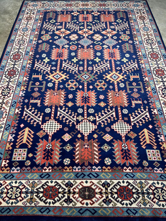 5'10"x8'9" Hand-Knotted 100% Wool Carpet - Kazak Area Rug