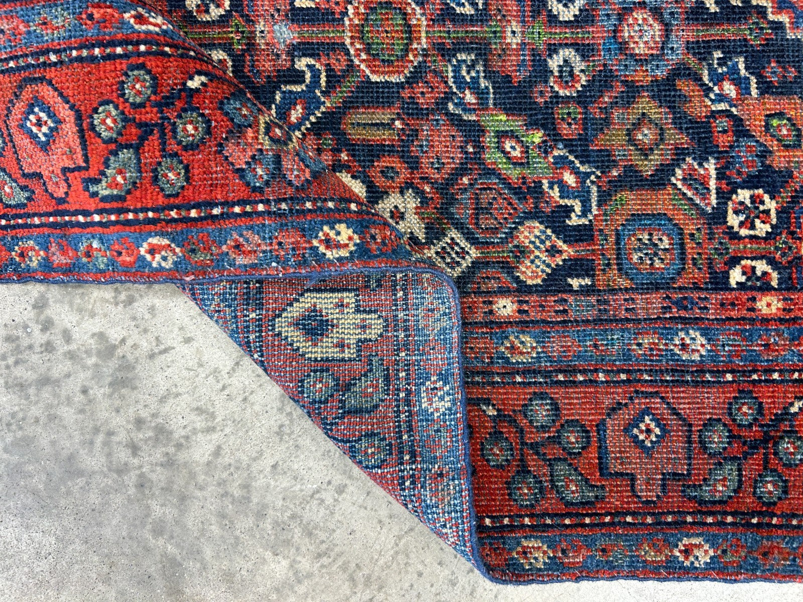 4'4"x6'6" Antique Hand-Knotted 100% Wool Pile Sennehe Area Rug - Carpet