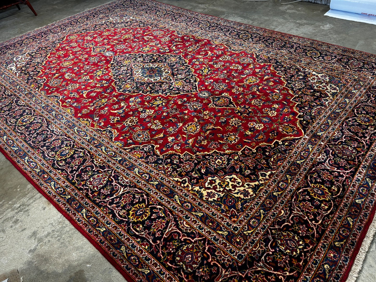 8'4"x12' Hand-Knotted 100% Wool Pile Kashane Area Rug - Signed