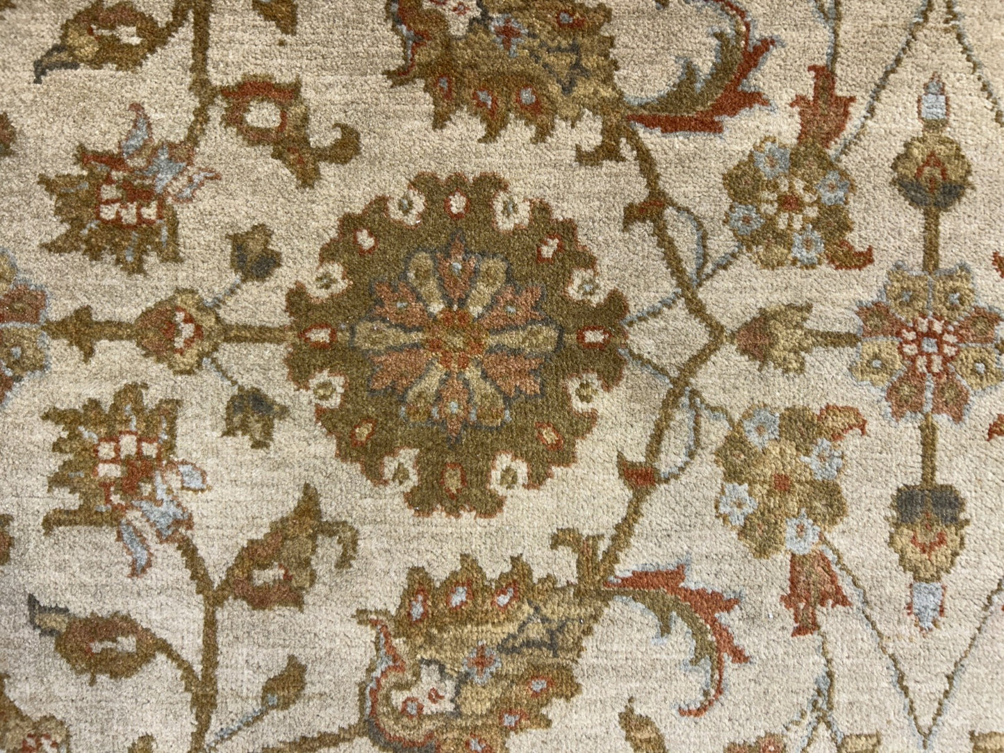 4'2"x6' Fine Hand-Knotted 100% Wool Pile All-Over Area Rug - Carpet