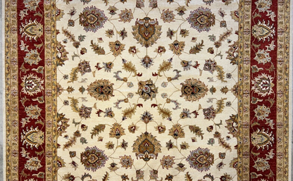 9'x12' Hand-Knotted 100% Wool Pile Kashane Design Carpet - Area Rug