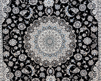  8'3"x11'10'' Very Fine Silk & Wool Habibian Naine Area Rug - Area Carpet