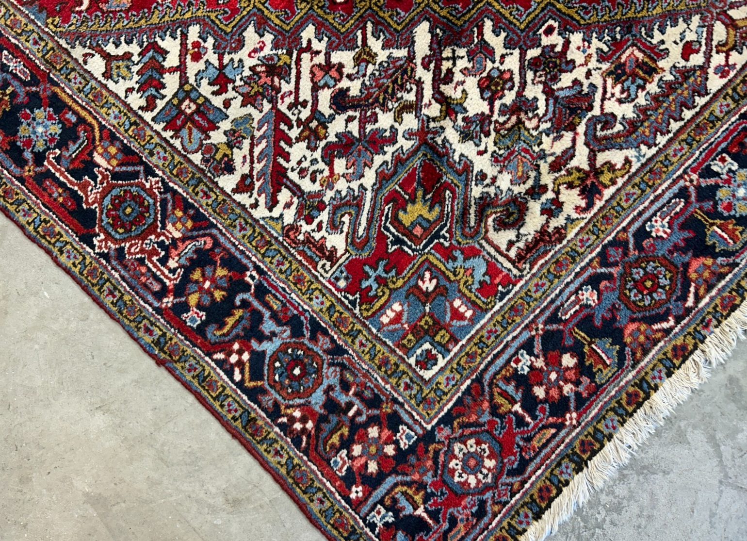 8'2"x10'8" Vintage Hand-Knotted 100% Wool Pile Herize Area Rug - Carpet