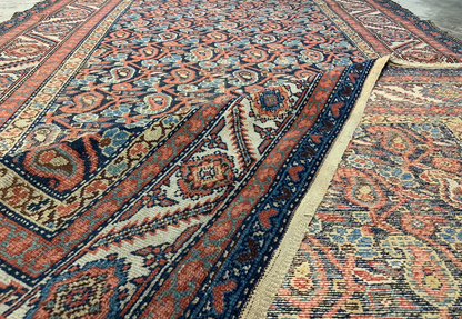 5'x11'2" Antique Hand-Knotted 100% Wool Pile Malayeri Runner Rug - Carpet