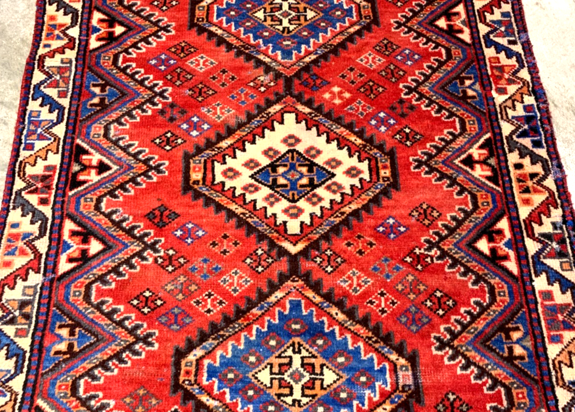 4'0" x 6'3" Hand-Knotted 100% Wool Pile Yalameh Area Rug - Carpet