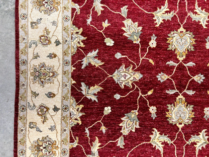 6'7"x9'9" Hand-Knotted 100% Wool Pile Indian Agra Carpet - Area Rug