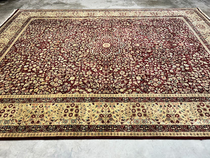 9'x12' Hand-Knotted 100% Lamb Wool Pile Persiane Design Carpet - Area Rug