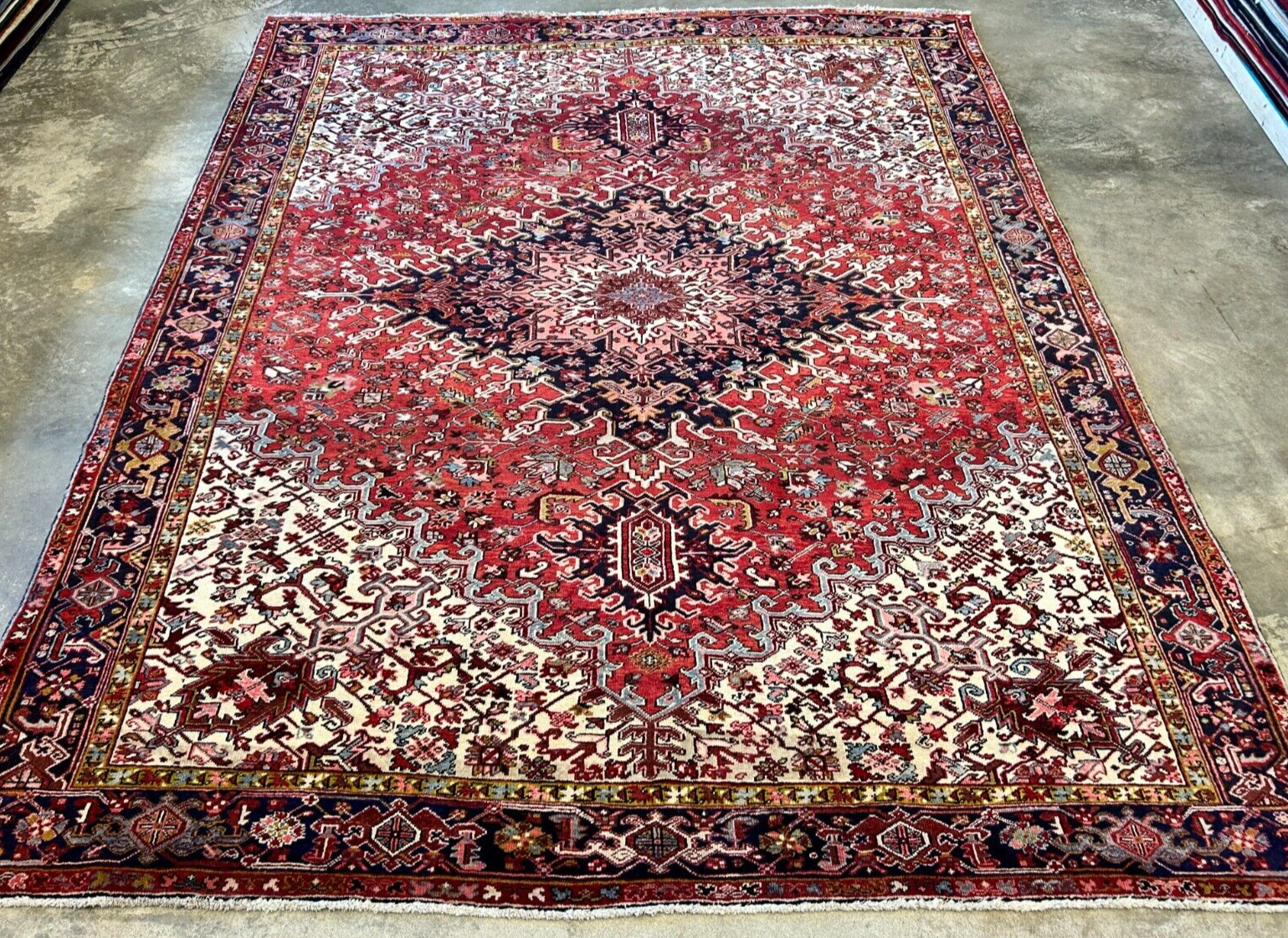 10'x12'4" Hand-Knotted 100% Lamb Wool Herize Carpet - Area Rug