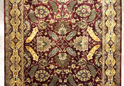 7'x10' Hand-Knotted 100% Wool Pile Agra Carpet - Area Rug