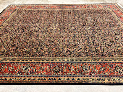 9'x12' Fine Hand-Knotted 100% Wool Pile Herati Design Carpet - Area Rug