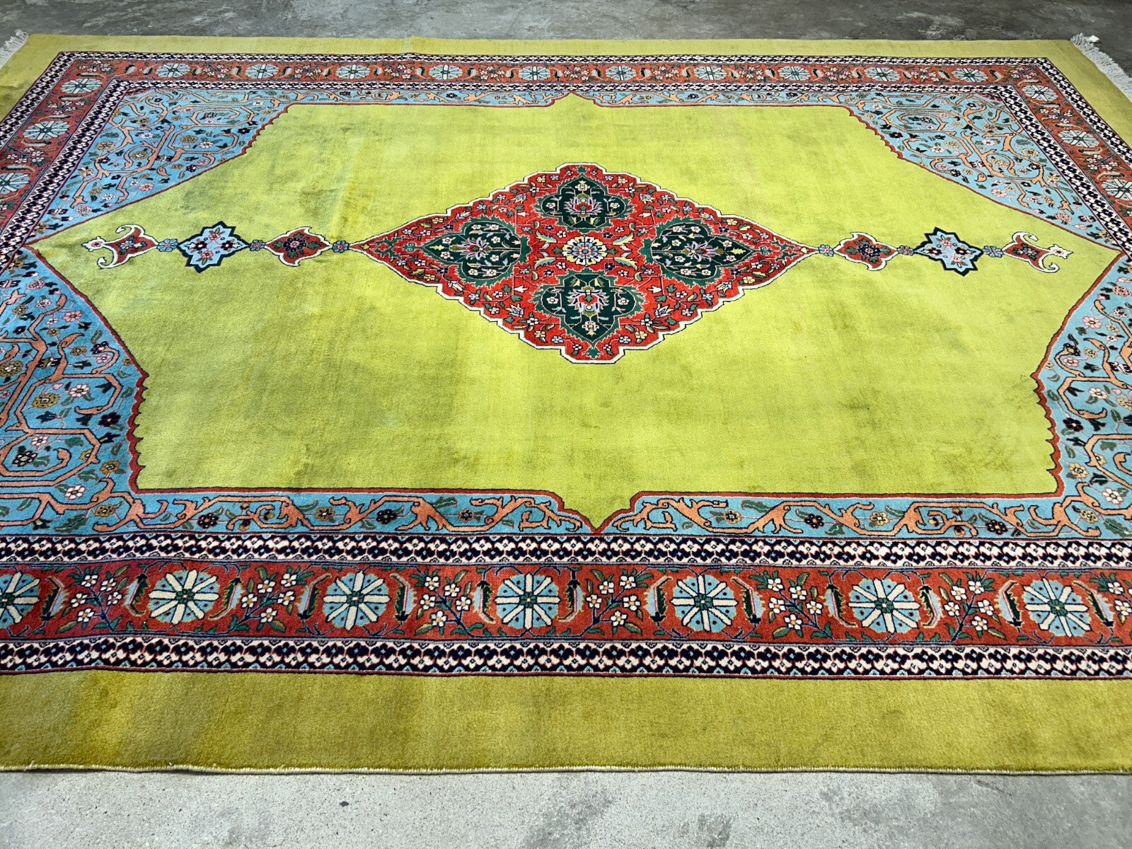 8'2"x11'3" One-of-a-Kind Hand-Knotted 100% Wool Pile Tabrize Carpet - Area Rug