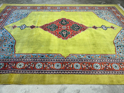 8'2"x11'3" One-of-a-Kind Hand-Knotted 100% Wool Pile Tabrize Carpet - Area Rug