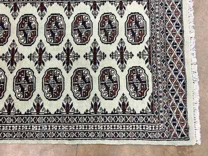 2'7"x4'2" Hand-Knotted 100% Wool Pile Bokhara Rug