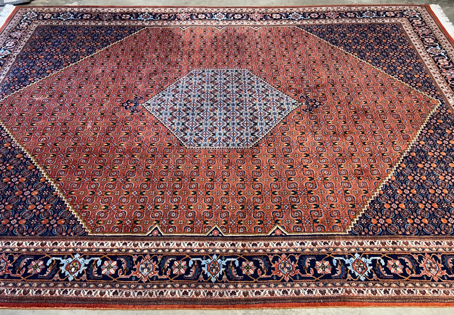 8'6"x12' Hand-Knotted 100% Wool Pile IndoBijar Rug