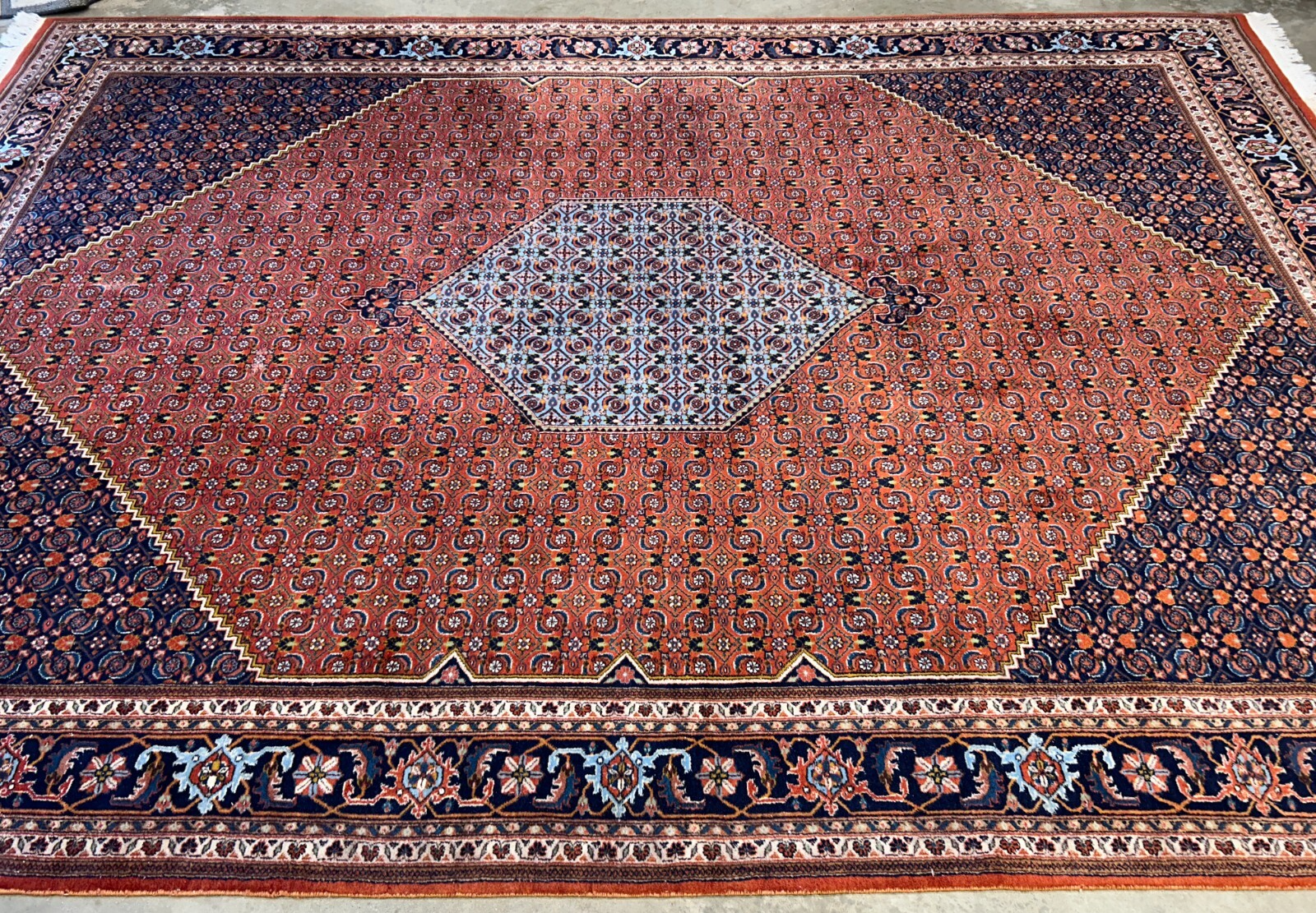 8'6"x12' Hand-Knotted 100% Wool Pile IndoBijar Rug