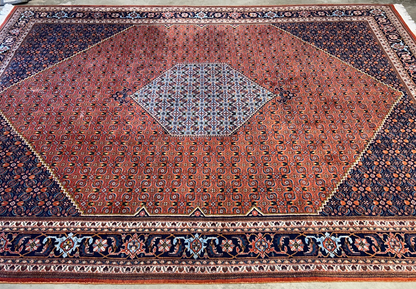 8'6"x12' Hand-Knotted 100% Wool Pile IndoBijar Rug