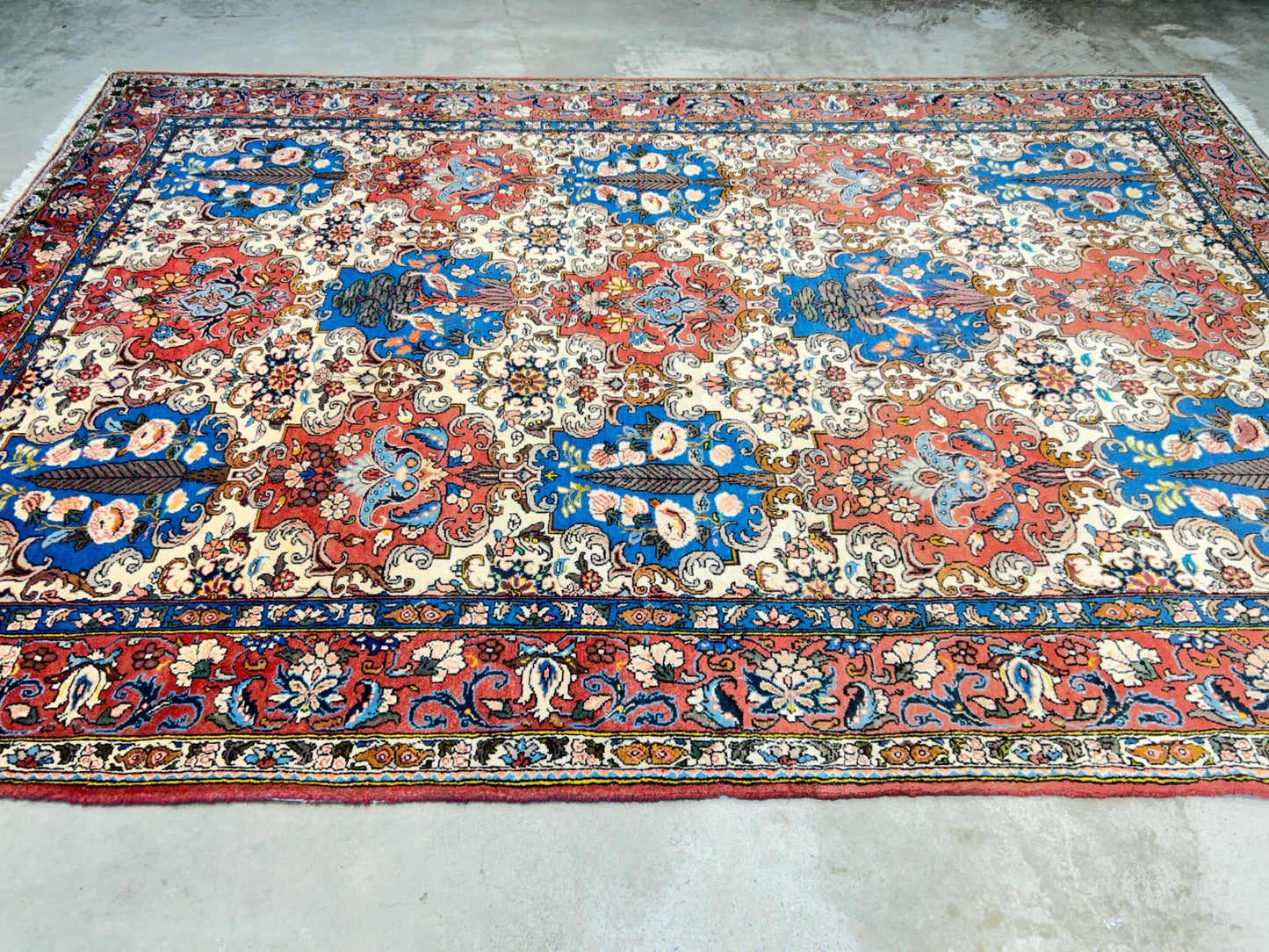 6'7"x9'5" Hand-Knotted 100% Lamb Wool Bakhtiarie Carpet - Area Rug