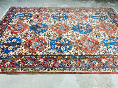 6'7"x9'5" Hand-Knotted 100% Lamb Wool Bakhtiarie Carpet - Area Rug