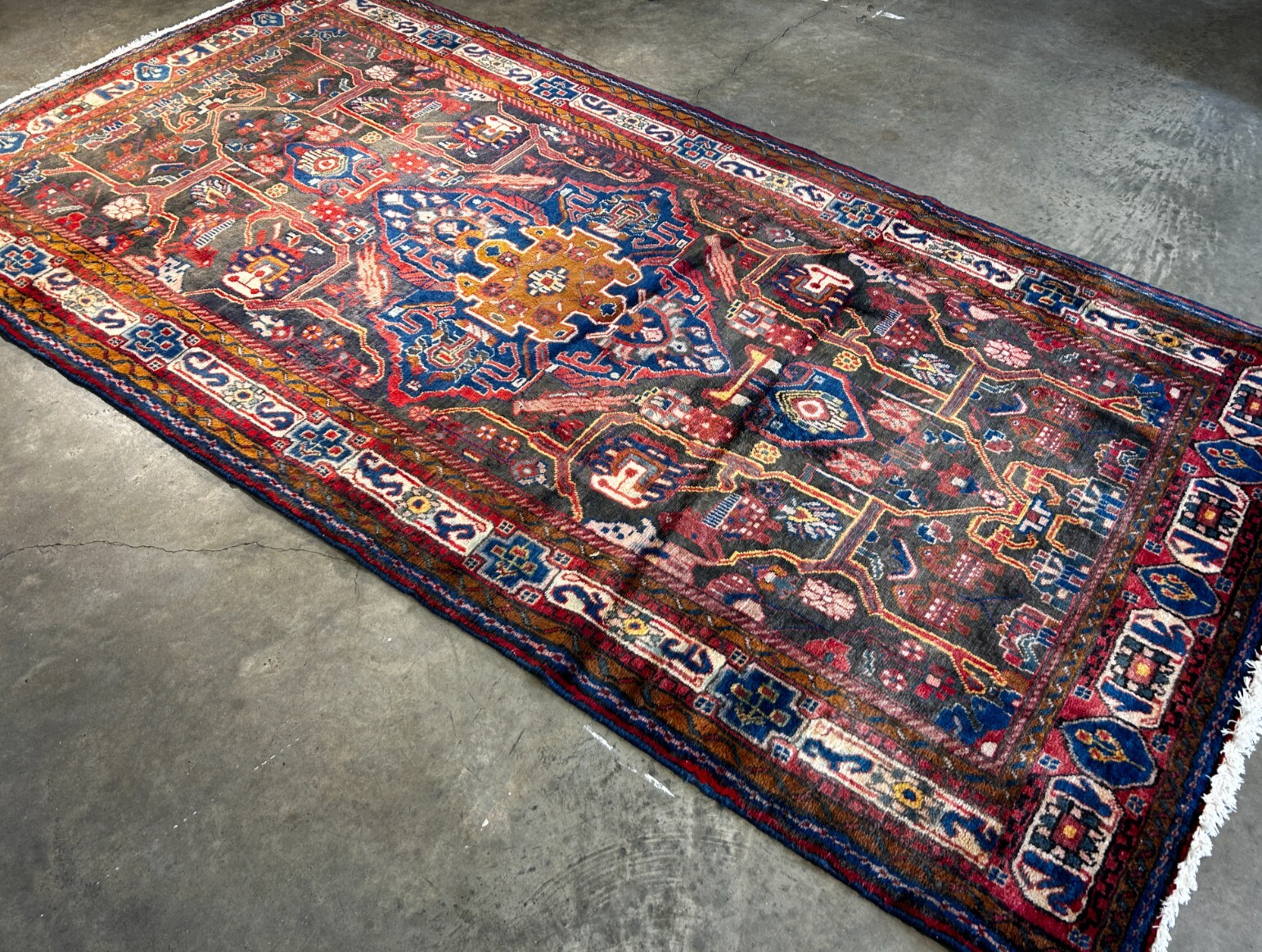 4'8" x 9'3" Hand-Knotted 100% Wool Pile Nahavande Area Rug - Carpet
