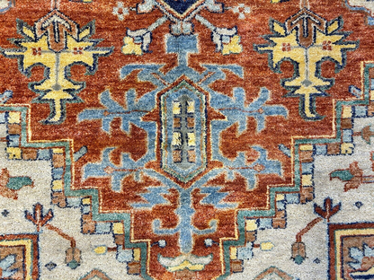 9'x12' Hand-Knotted 100% Lamb Wool  Serapie Design Carpet - Area Rug