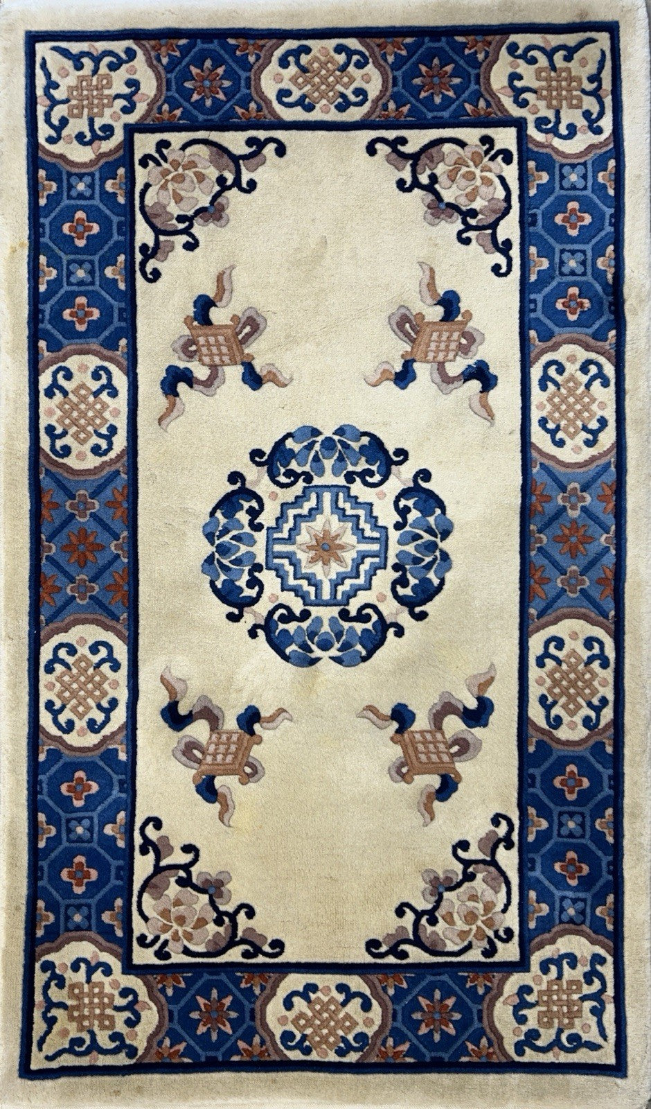 3’1”x5’2” Hand-Knotted 100% Wool Pile Oriental Area Rug - Carpet