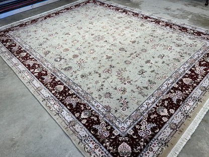 9'x12' Hand-Knotted Wool & Silk Pile Sinopersian Carpet - Area Rug