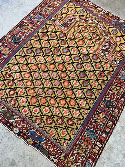3'7"x4'6'' Collector Antique Russian Shiravan 100% Wool Area Rug