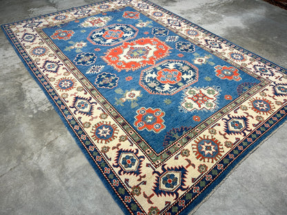 6'x8'8" Hand-Knotted 100% Wool Carpet - Fine Kazak Area Rug