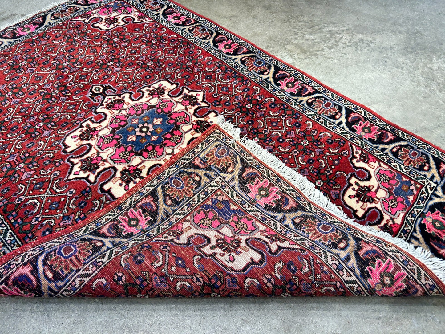3'7"x5'3" Hand-Knotted 100% Wool Pile Persiane Tribal Bijare Rug
