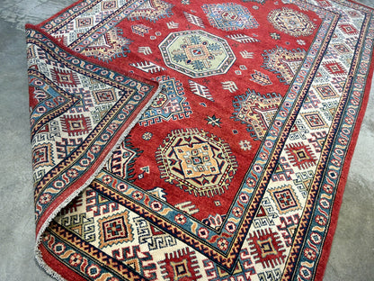 5'7"x7'10" Hand-Knotted 100% Wool Carpet - Fine Kazak Area Rug