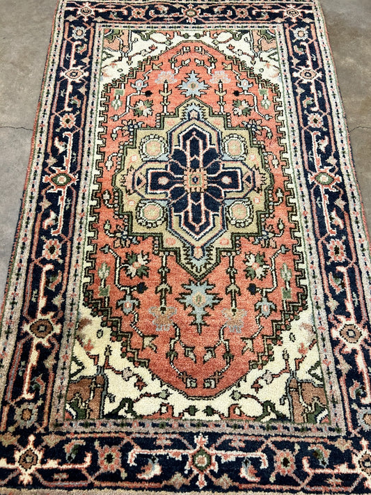 3'x5' Hand-Knotted 100% Wool Pile IndoSerapi Rug