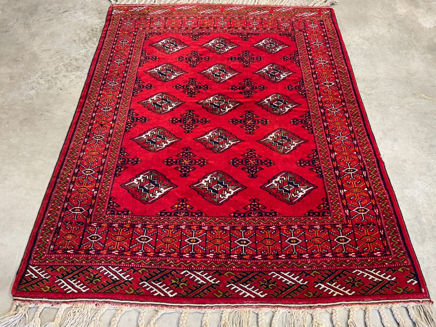 3'8"x4'8" Hand-Knotted 100% Wool Pile Bokhara Rug - Carpet