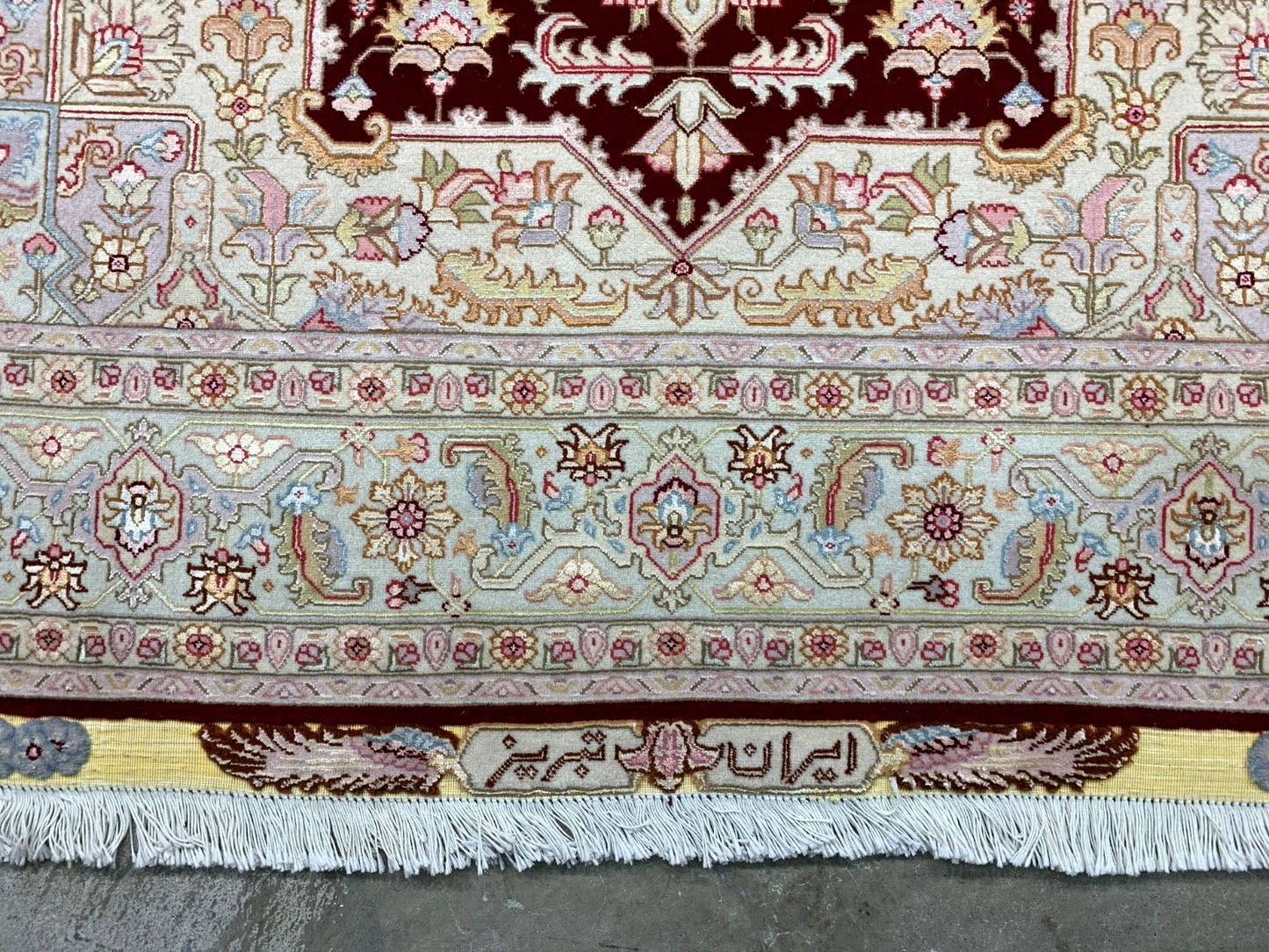 5'x7'1" Very Fine Hand-Knotted Wool & Silk Blend Tabrize Carpet - Area Rug
