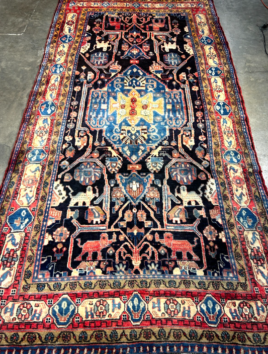 5'4" x 10'5" Hand-Knotted 100% Wool Pile Nahavande Area Rug