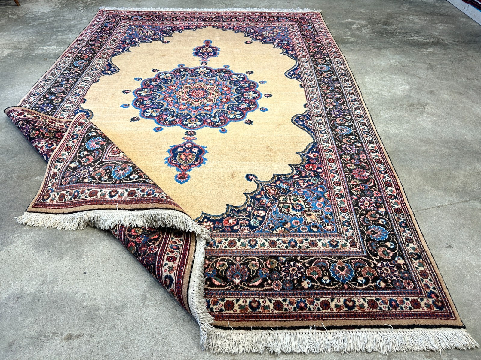 6'11"x10'3" Antique Hand-Knotted Wool Oriental Mood Rug - Area Carpet