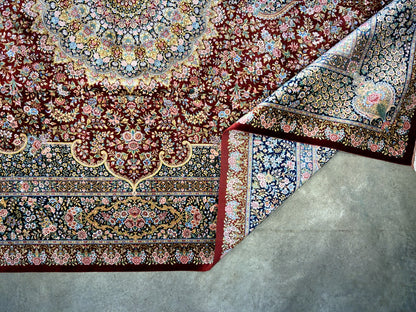 6'5"x9'10" Exquisite Hand-Knotted 100% Silk Qume Rug