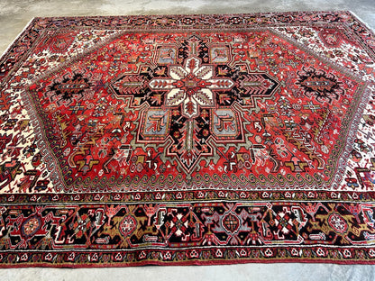 9'x11'5" Hand-Knotted 100% Wool Pile Herize Rug