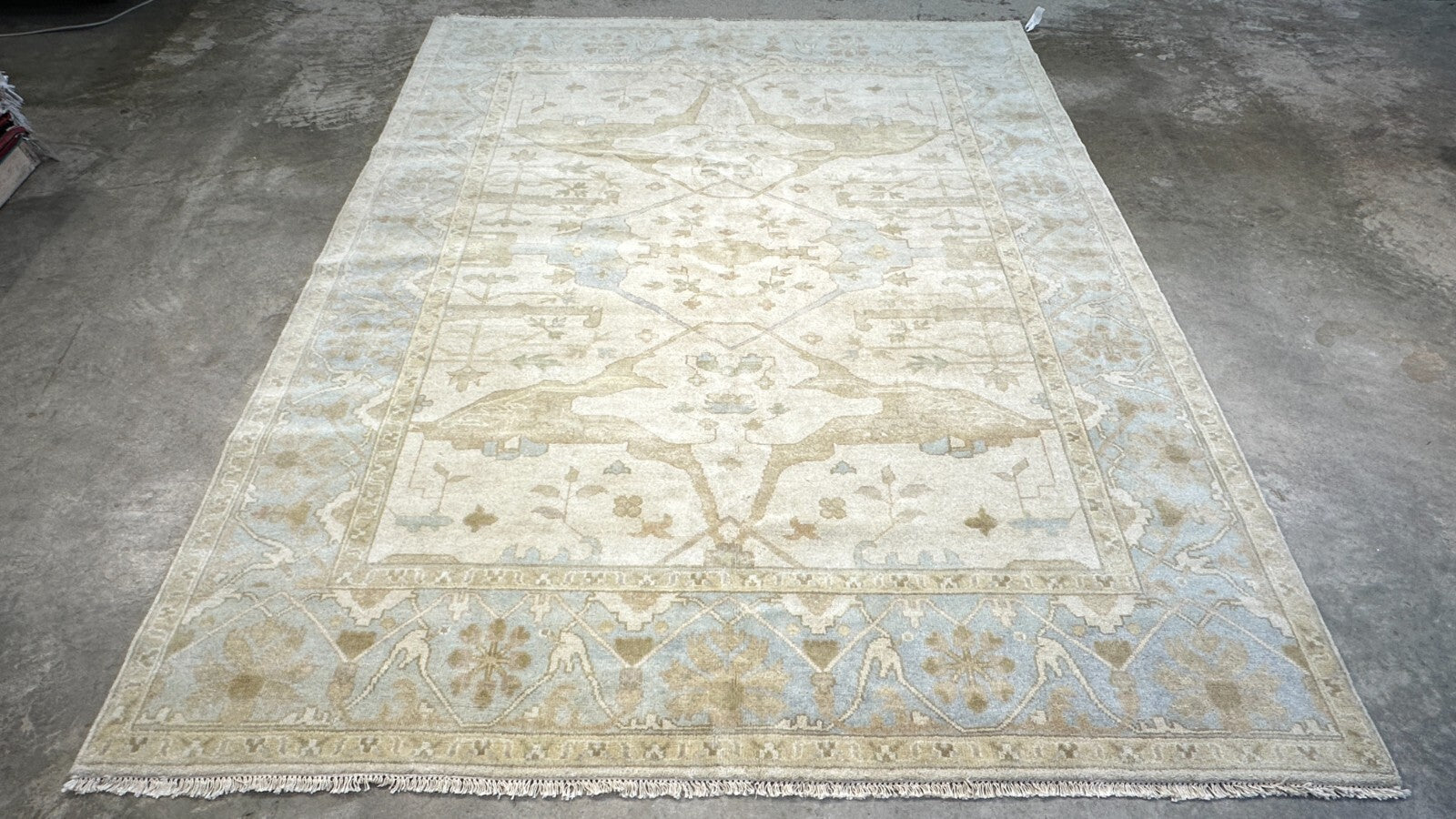 8'x10' Hand-Knotted 100% Lamb Wool Oushak Carpet - Area Rug