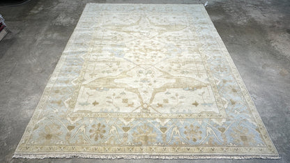 8'x10' Hand-Knotted 100% Lamb Wool Oushak Carpet - Area Rug